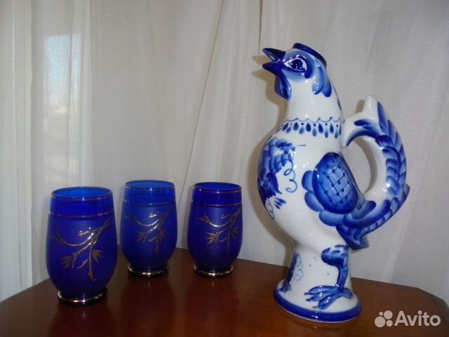 Гжель Кувшин с ручкой 