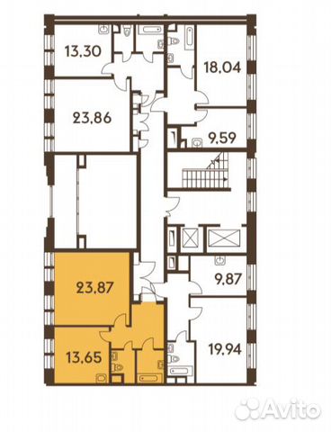 1-к квартира, 53 м², 2/19 эт.