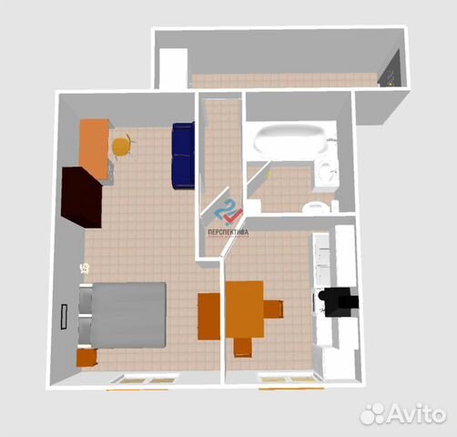1-к квартира, 33.1 м², 1/5 эт.