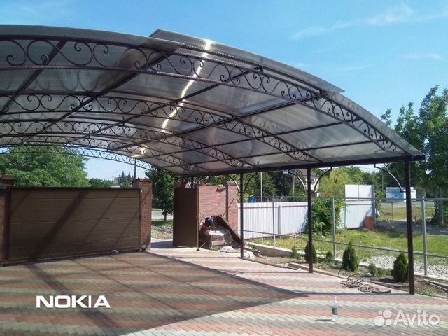 Навес из поликарбоната, профнастила, профлиста Навес из поликарбоната, профнастила, профлиста