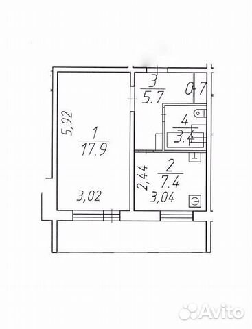1-к квартира, 35.1 м², 2/5 эт. 1-к квартира, 35.1 м², 2/5 эт.