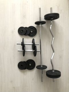 Гантели разборные, гриф, скамья атлетическая