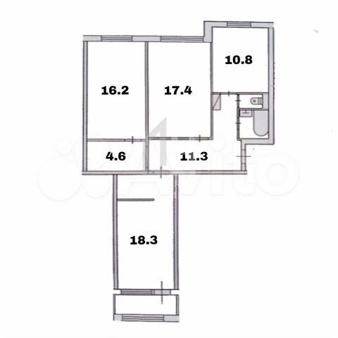 3-к. квартира, 82,2 м², 6/10 эт.