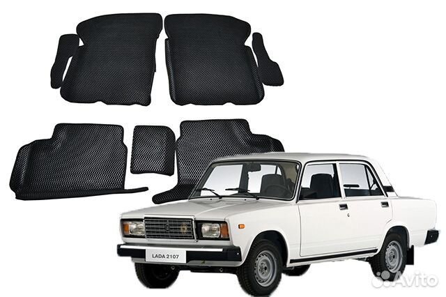 Коврики Ева Эва EVA Классика с бортами черные