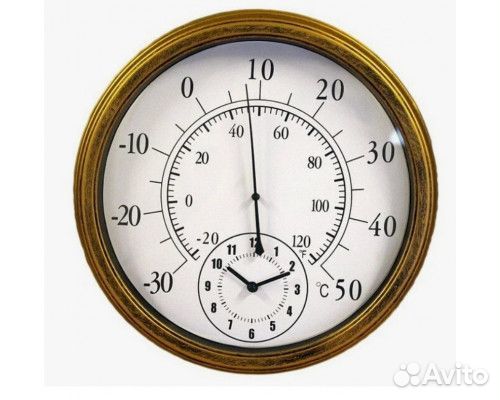 Термометр-часы настенные для дома с батарейками