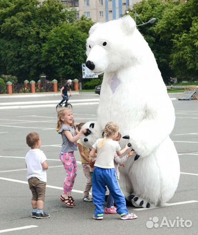Аниматор белый мишка или панда на праздник
