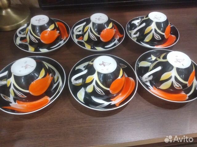 Чайный/кофейный сервиз красные тюльпаны