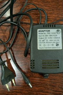 Адаптер советский FBC 13120 (13.5V и 1.2А). Кабели