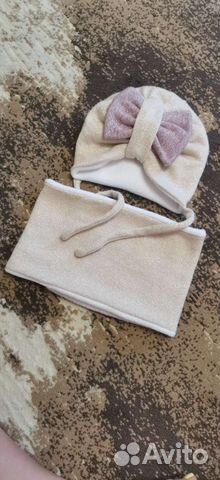 Комплект шапка и снуд для девочки