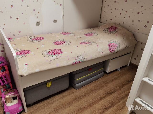 Детская кровать чердак IKEA со столом