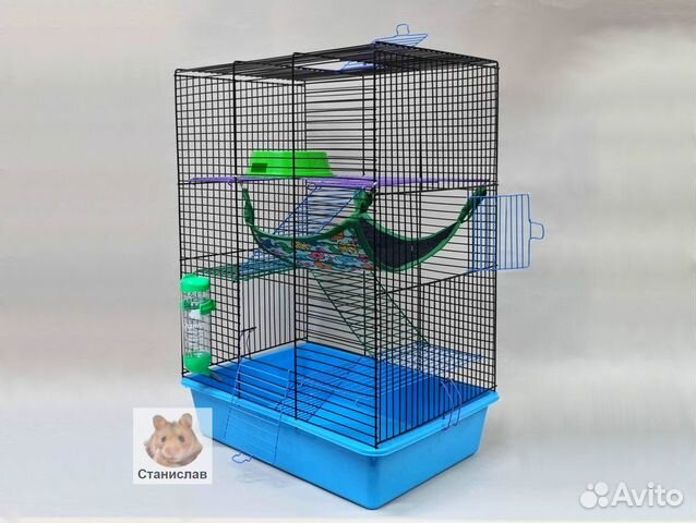 Клетка с для крыс, дегу. С набором. 4 этажа. 58 см