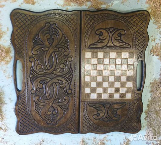 Шахматы нарды шашки ручной работы
