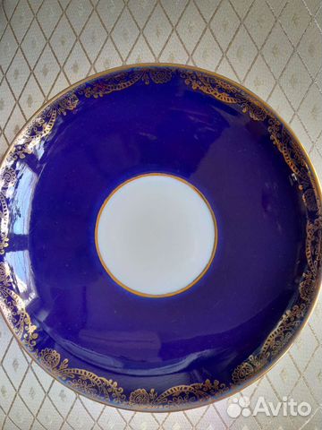 Сухарница кобальт с позолотой лфз СССР