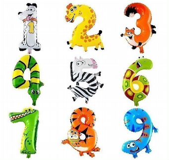 Шар цифры день рожденье 1, 2, 3, 4, 5, 6, 7, 20,30