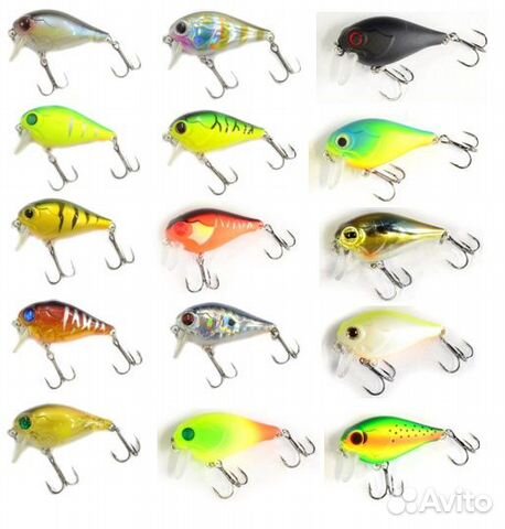 Набор воблеров форель,голавль,окунь,щука Buzzater