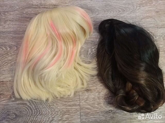 Парик черно-русый