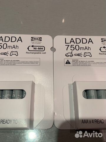 Аккумуляторные батарейки AAA ladda IKEA