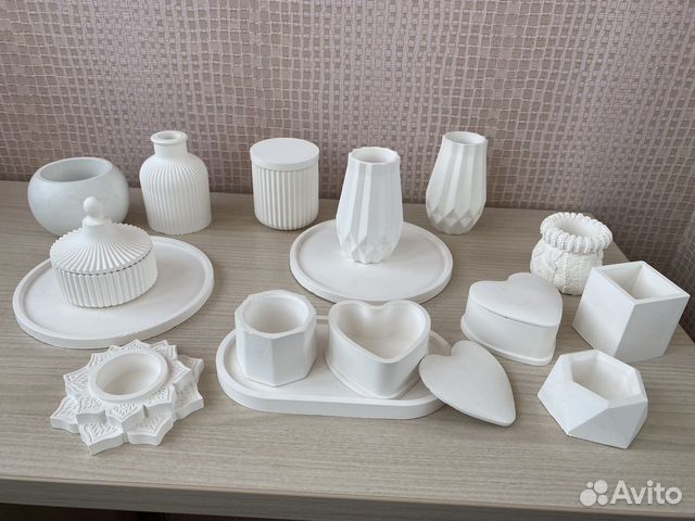 Фигуры кашпо из гипса