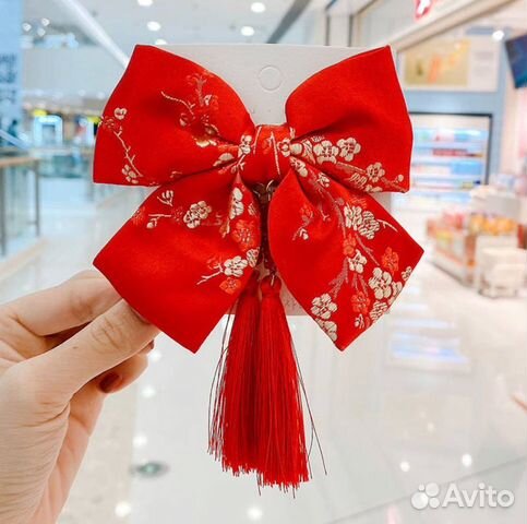 Заколки-бантики канзаши (пара) японский стиль