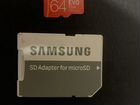 Карта памяти MicroSD Samsung 64 evo plus