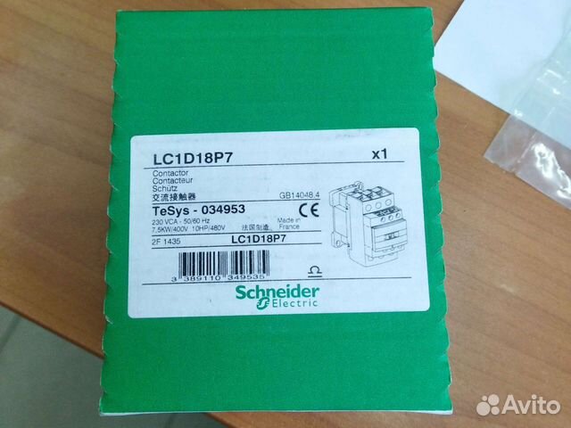 Контактор LC1D18P7, 18A, но+нз 230В