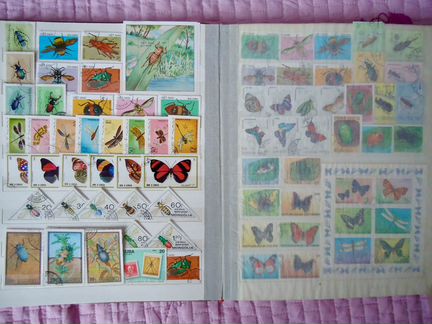 Марки фауна альбом бабочки