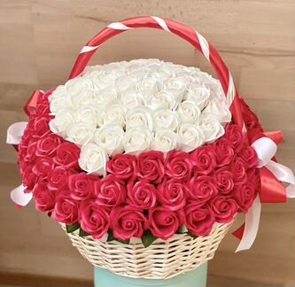 Мыльные розы в гигантских упаковках