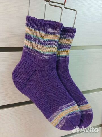 Шерстяные носки женские ручной вязки