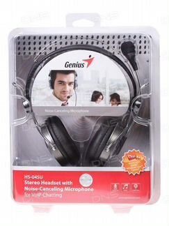 Компьютерная гарнитура Genius HS-04SU черный/серый