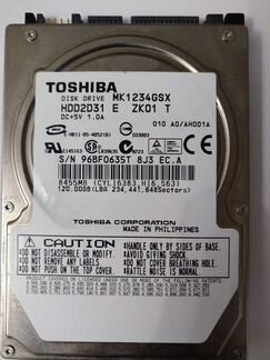 Жесткий диск Toshiba 120gb mk1234gsx