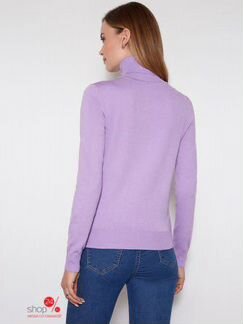 Базовой сиреневый свитер с воротником -гольф