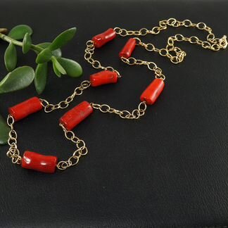 Колье Алый коралл