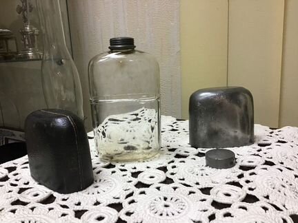 Фляжка фляга стекло антикварная