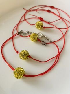 Браслет на удачу Шамбала, красная нить