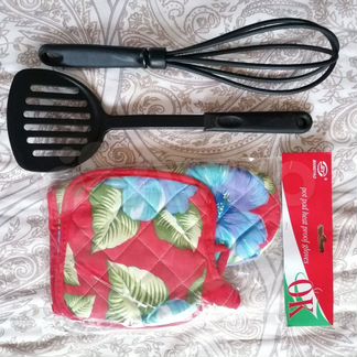 Лопатка + венчик, 2 прихватки, форма для льда, ско