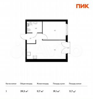 1-к квартира, 39.3 м², 5/32 эт.