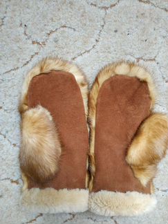 Новые Варежки из золотистой норки