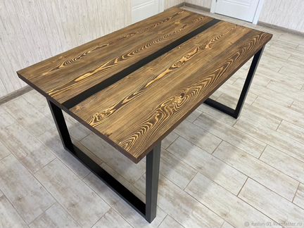 Столешница из массива стол индастриал/лофт