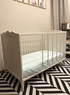 Детская кроватка IKEA хенсвик с орто матрасом