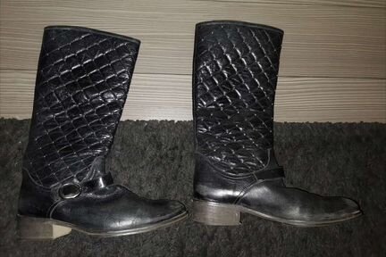 Сапоги кожаные стёганые Malloni р.39