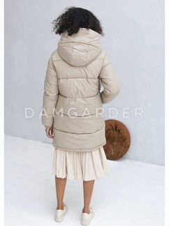 Пуховик новый удлинённый из эко кожи на синтепоне