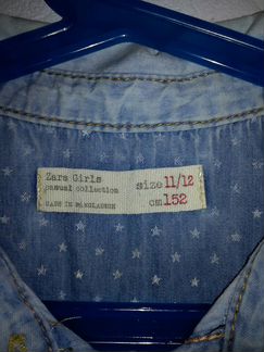 Джинсовая рубашка подростковая для девочек Zara (З