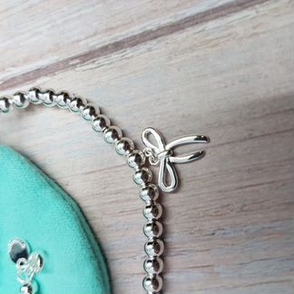 Браслет Tiffany Bow с бантиком серебро