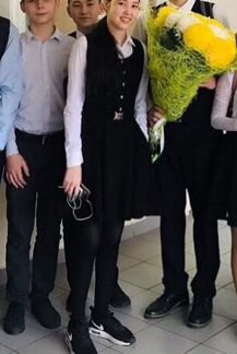 Чёрный сарафан «Маленькая леди»13-14лет,158-164