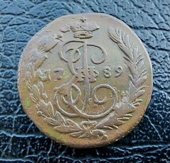 1 копейка 1789 года ем. Имп. Екатерина II. XF+