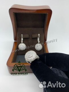 Серьги и Кольцо graff из серебра родированные
