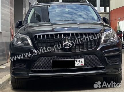 Чёрная решетка AMG GT черная Mercedes GL X166