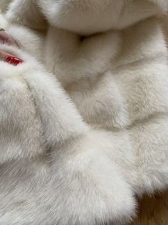 Норковая молочная шуба поперечка 42-44