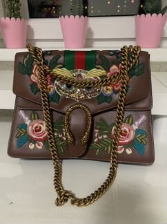 Сумка Gucci Brown Dionysus Embroidered Leather