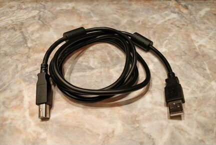 Кабель USB A-B, 1,5 м, черный